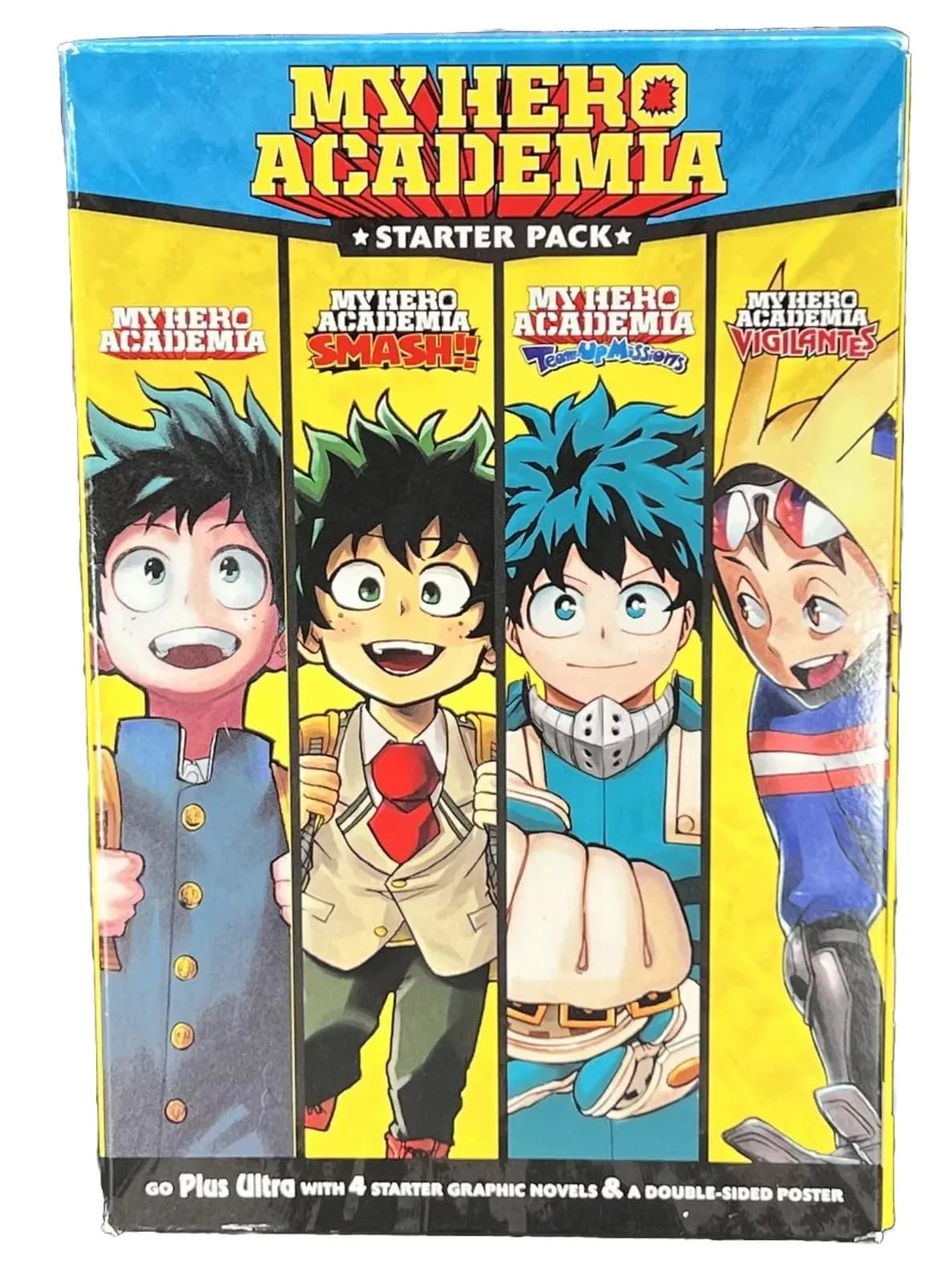 My Hero Academia Manga Set, 4 Volumes, Double-Sided Poster